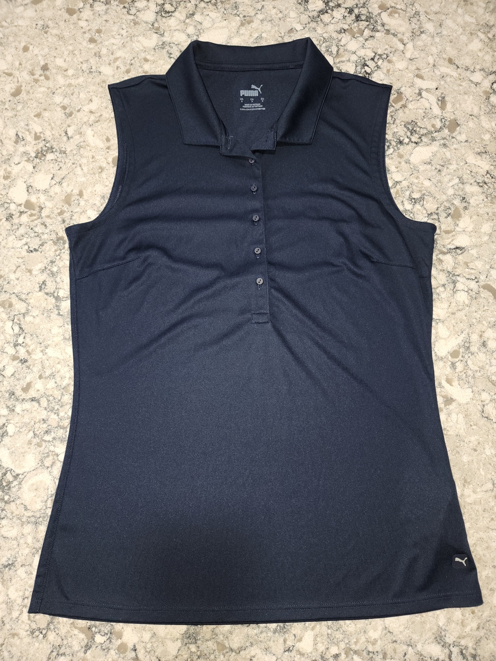 Puma Gf Women's Pure 2.0 Navy Sleeveless Polo Tank